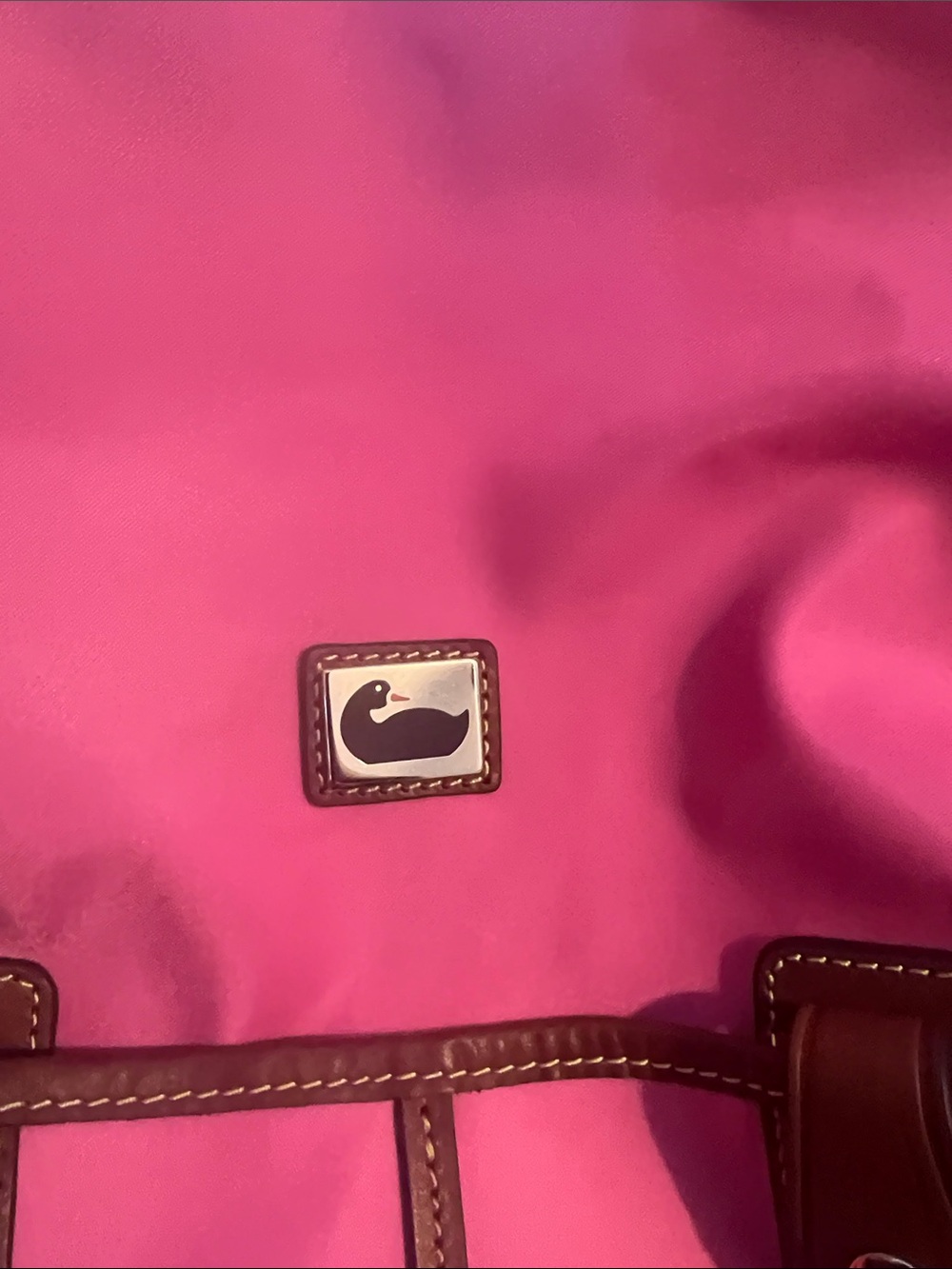 Dooney & Bourke Bright Pink Shoulder Tote leather trim - Picture 7 of 14